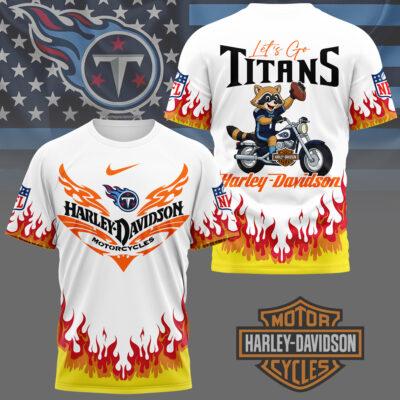 Alternative view of Tennessee Titans | Premium NFL Harley Davidson Firewave 3D Shirt NY