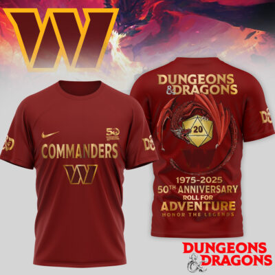 Washington Commanders | Premium NFL Dungeons And Dragons 50th Anniversary Shirt TD