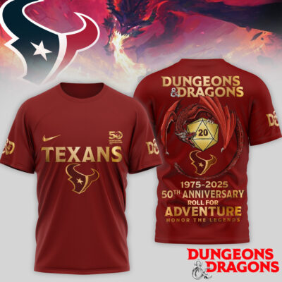 Houston Texans | Premium NFL Dungeons And Dragons 50th Anniversary Shirt TD