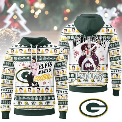 Green Bay Packers | Premium NFL Elvis Presley Christmas Hoodie NY
