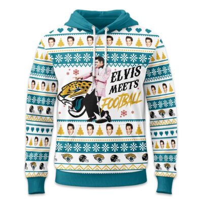 Alternative view of Jacksonville Jaguars | Premium NFL Elvis Presley Christmas Hoodie NY