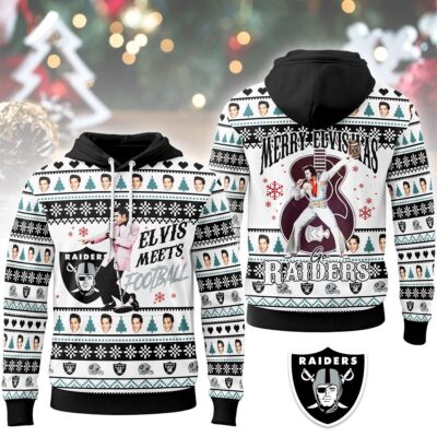 Las Vegas Raiders | Premium NFL Elvis Presley Christmas Hoodie NY