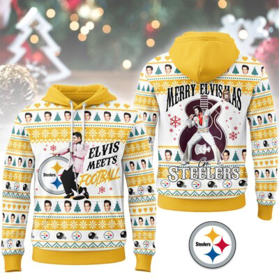 Pittsburgh Steelers | Premium NFL Elvis Presley Christmas Hoodie NY