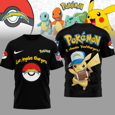 Alternative view of Los Angeles Chargers | Premium NFL I Choose You Pikachu 3D Shirt