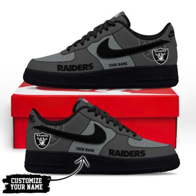 Alternative view of Las Vegas Raiders | Premium NFL Custom AF1 Shoes NY