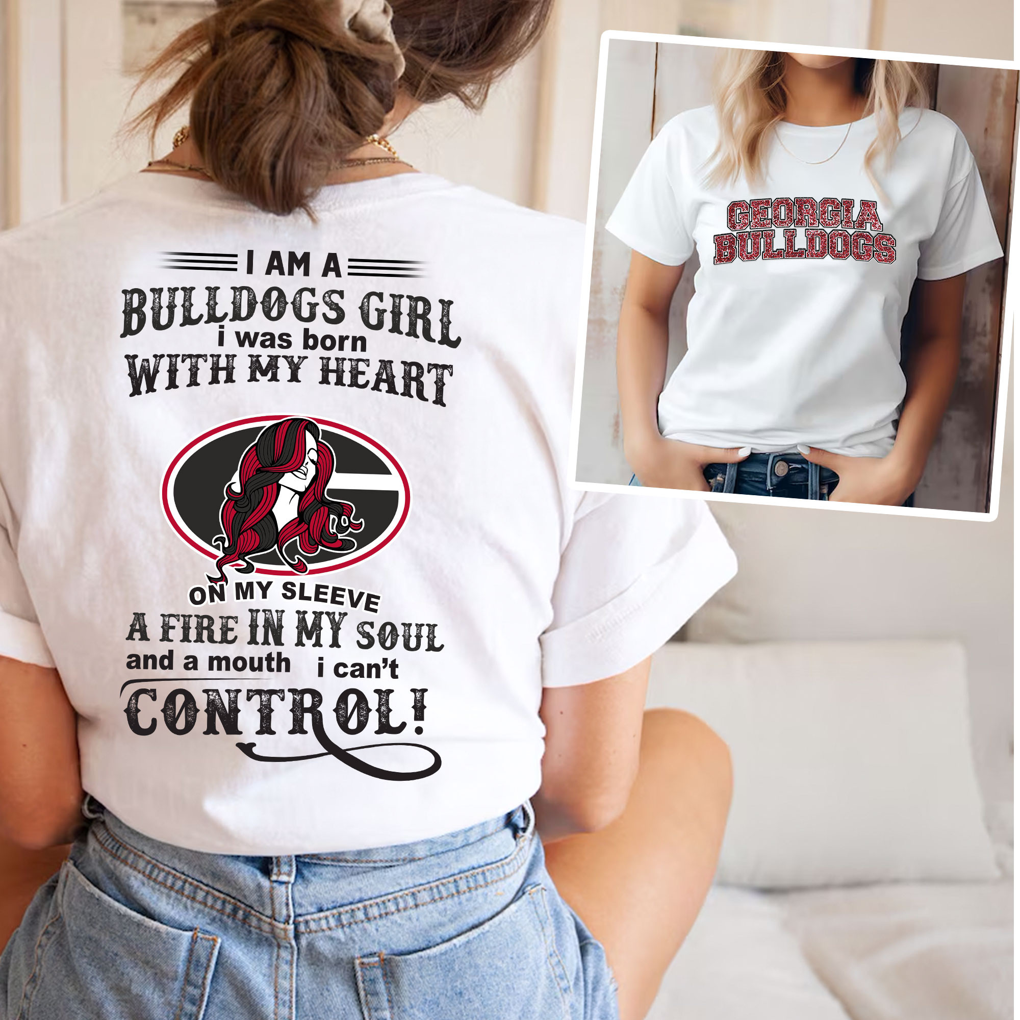 Georgia Bulldogs | Premium NCAA Girl Fan 3D Shirt - Image 3