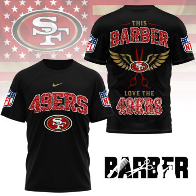 Alternative view of San Francisco 49ers | Premium NFL Barber Fan 3D Shirt NY