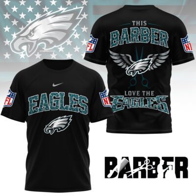 Alternative view of Philadelphia Eagles | Premium NFL Barber Fan 3D Shirt NY
