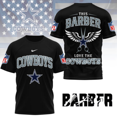 Alternative view of Dallas Cowboys | Premium NFL Barber Fan 3D Shirt NY