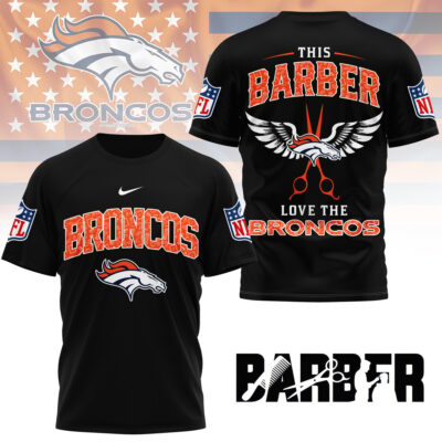 Alternative view of Denver Broncos | Premium NFL Barber Fan 3D Shirt NY