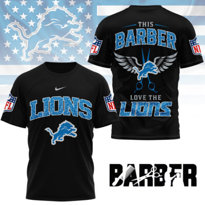 Alternative view of Detroit Lions | Premium NFL Barber Fan 3D Shirt NY
