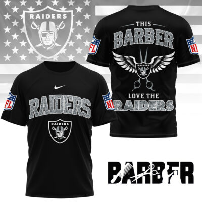 Alternative view of Las Vegas Raiders | Premium NFL Barber Fan 3D Shirt NY