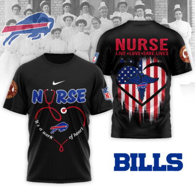 Alternative view of Buffalo Bills | Premium NFL Army Nurse Corps 125th Anniversary 3D Shirt