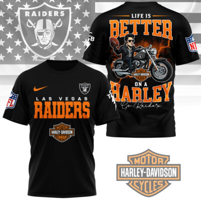 Las Vegas Raiders | Premium NFL Elvis Presley Harley Davidson 3D Shirt NY