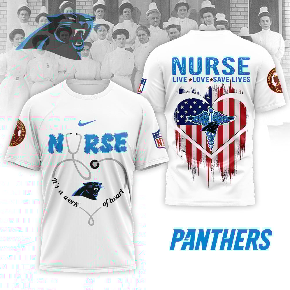 Carolina Panthers | Premium NFL Army Nurse Corps 125th Anniversary 3D Shirt