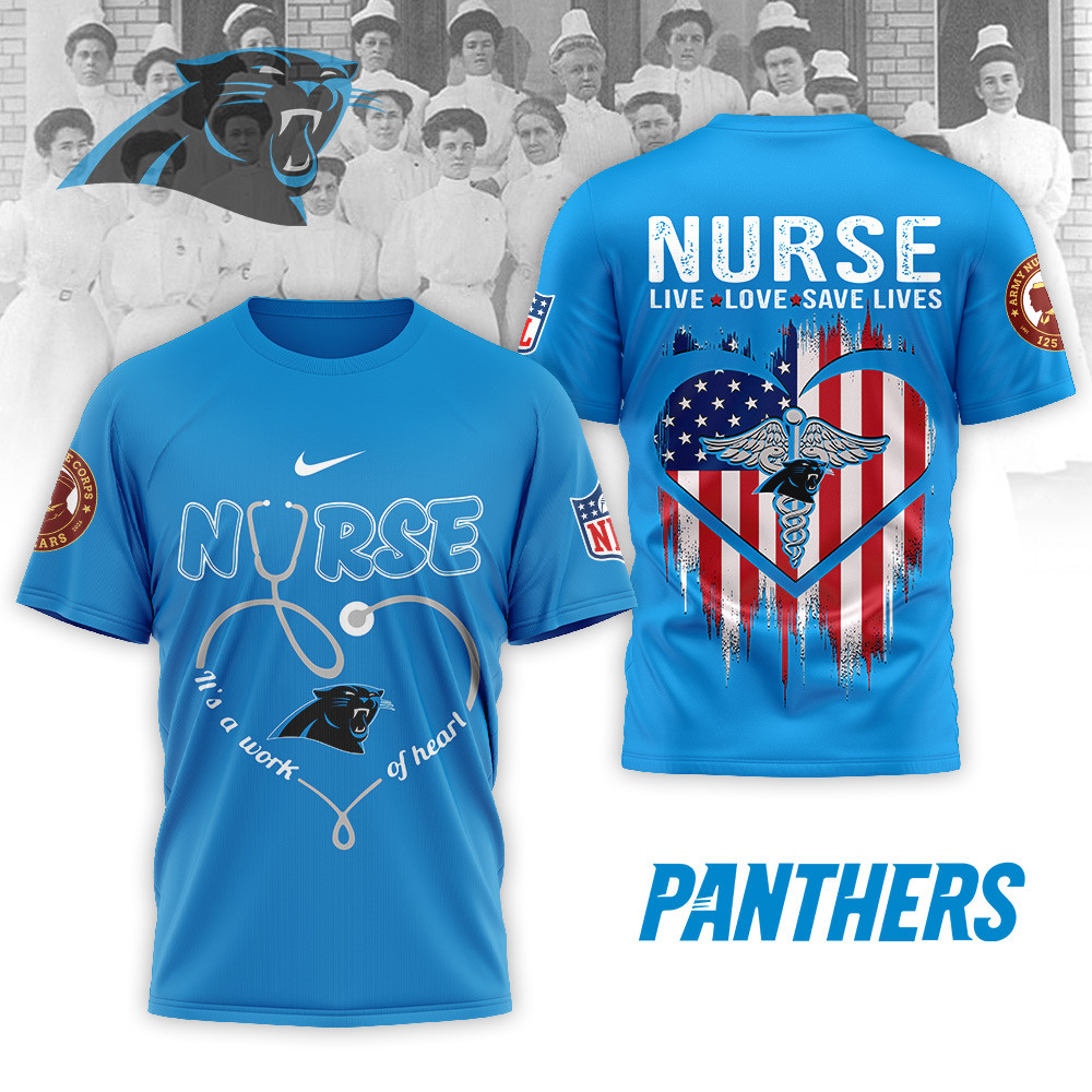 Carolina Panthers | Premium NFL Army Nurse Corps 125th Anniversary 3D Shirt - Image 3