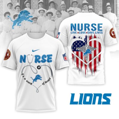 Detroit Lions | Premium NFL Army Nurse Corps 125th Anniversary 3D Shirt