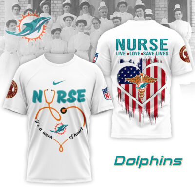 Miami Dolphins | Premium NFL Army Nurse Corps 125th Anniversary 3D Shirt