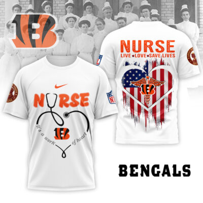 Cincinnati Bengals | Premium NFL Army Nurse Corps 125th Anniversary 3D Shirt