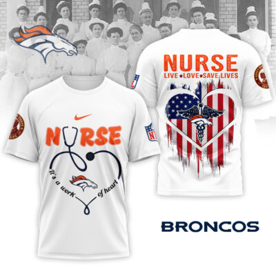 Denver Broncos | Premium NFL Army Nurse Corps 125th Anniversary 3D Shirt