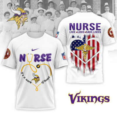 Minnesota Vikings | Premium NFL Army Nurse Corps 125th Anniversary 3D Shirt