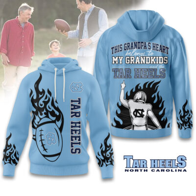 Alternative view of North Carolina Tar Heels | Premium NCAA Football Grandpa Hoodie