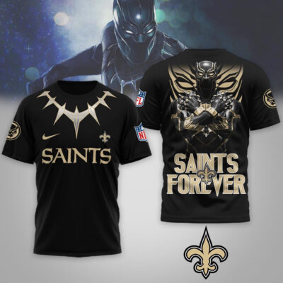 Alternative view of New Orleans Saints | Premium NFL Black Panther 3D Shirt
