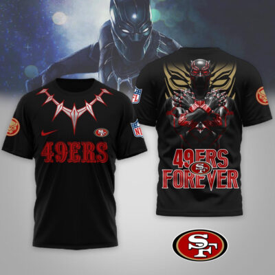 Alternative view of San Francisco 49ers | Premium NFL Black Panther 3D Shirt