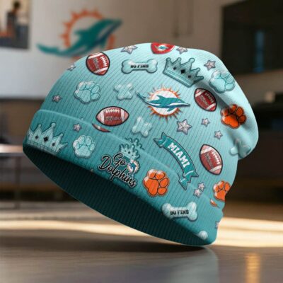 Alternative view of Miami Dolphins | Premium NFL Crown Beanie Hat NY