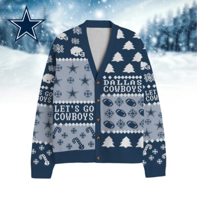 Dallas Cowboys | Premium NFL Cozy V-neck Knitted Fleece Cardigan NY