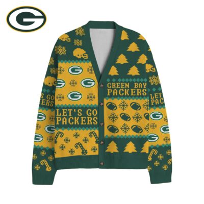 Alternative view of Green Bay Packers | Premium NFL Cozy V-neck Knitted Fleece Cardigan NY