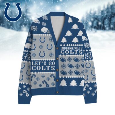 Indianapolis Colts | Premium NFL Cozy V-neck Knitted Fleece Cardigan NY