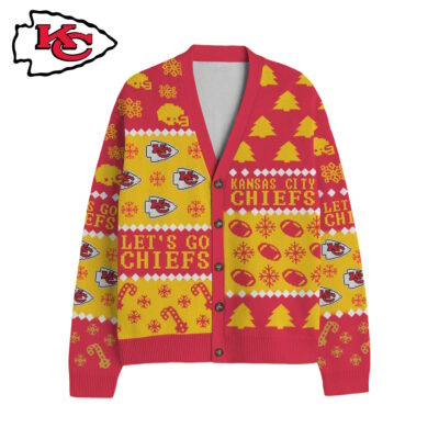 Alternative view of Kansas City Chiefs | Premium NFL Cozy V-neck Knitted Fleece Cardigan NY