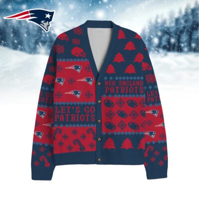 New England Patriots | Premium NFL Cozy V-neck Knitted Fleece Cardigan NY