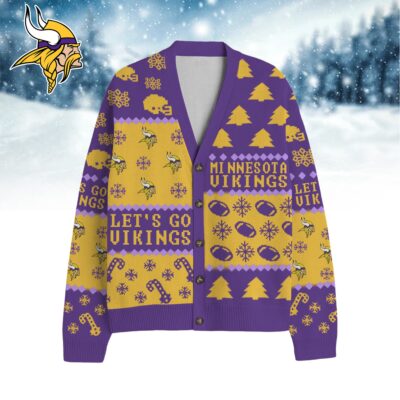 Minnesota Vikings | Premium NFL Cozy V-neck Knitted Fleece Cardigan NY