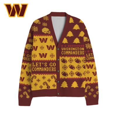 Alternative view of Washington Commanders | Premium NFL Cozy V-neck Knitted Fleece Cardigan NY