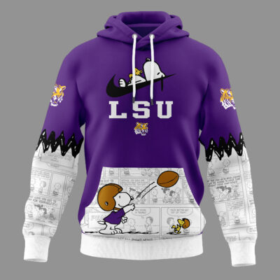 Alternative view of LSU Tigers | Premium NCAA Snoopy Peanuts Comic Hoodie