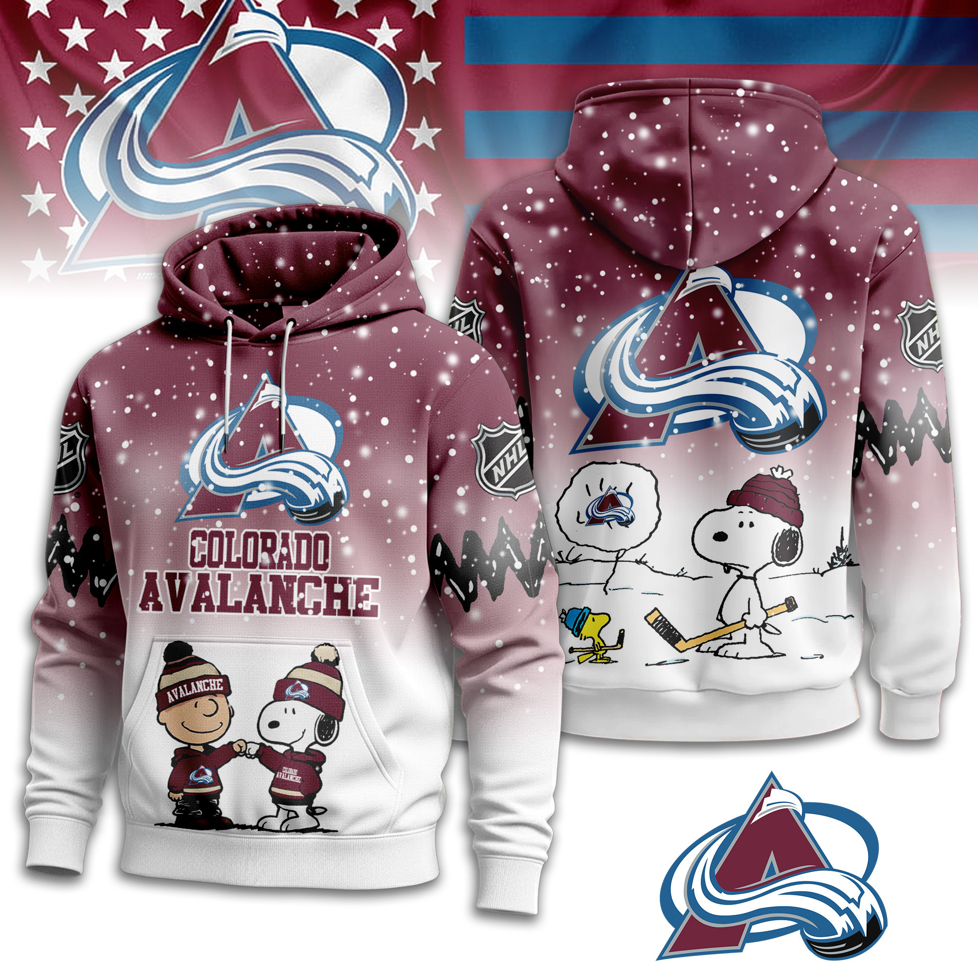 Colorado Avalanche | Premium NHL Peanuts Hoodie