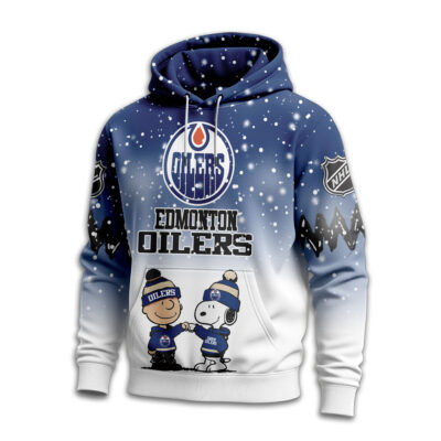Alternative view of Edmonton Oilers | Premium NHL Peanuts Hoodie