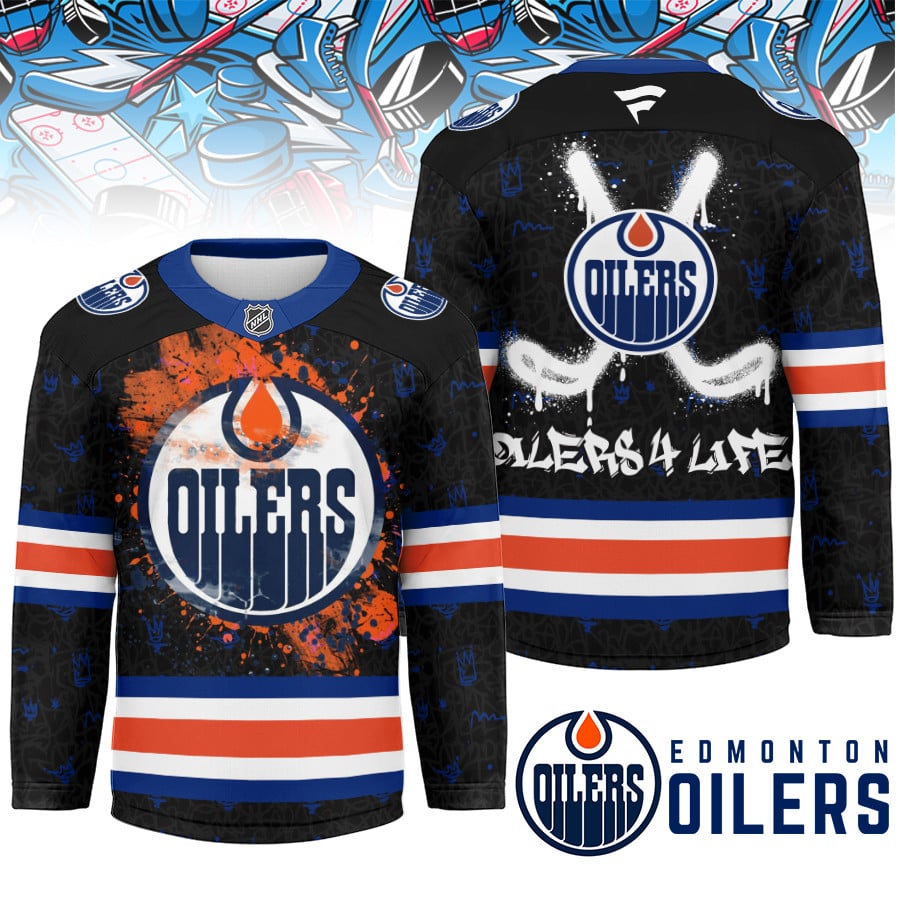 Edmonton Oilers | Premium NHL Graffiti My Team 4 Life Hockey Jersey