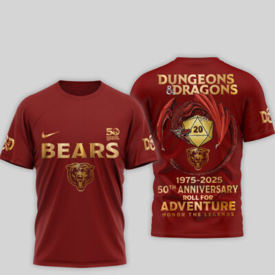 Alternative view of Chicago Bears | Premium NFL Dungeons And Dragons 50th Anniversary Shirt TD
