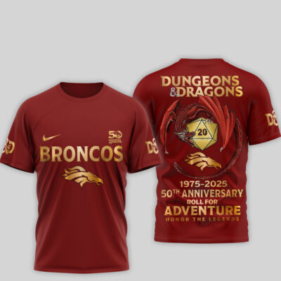 Alternative view of Denver Broncos | Premium NFL Dungeons And Dragons 50th Anniversary Shirt TD