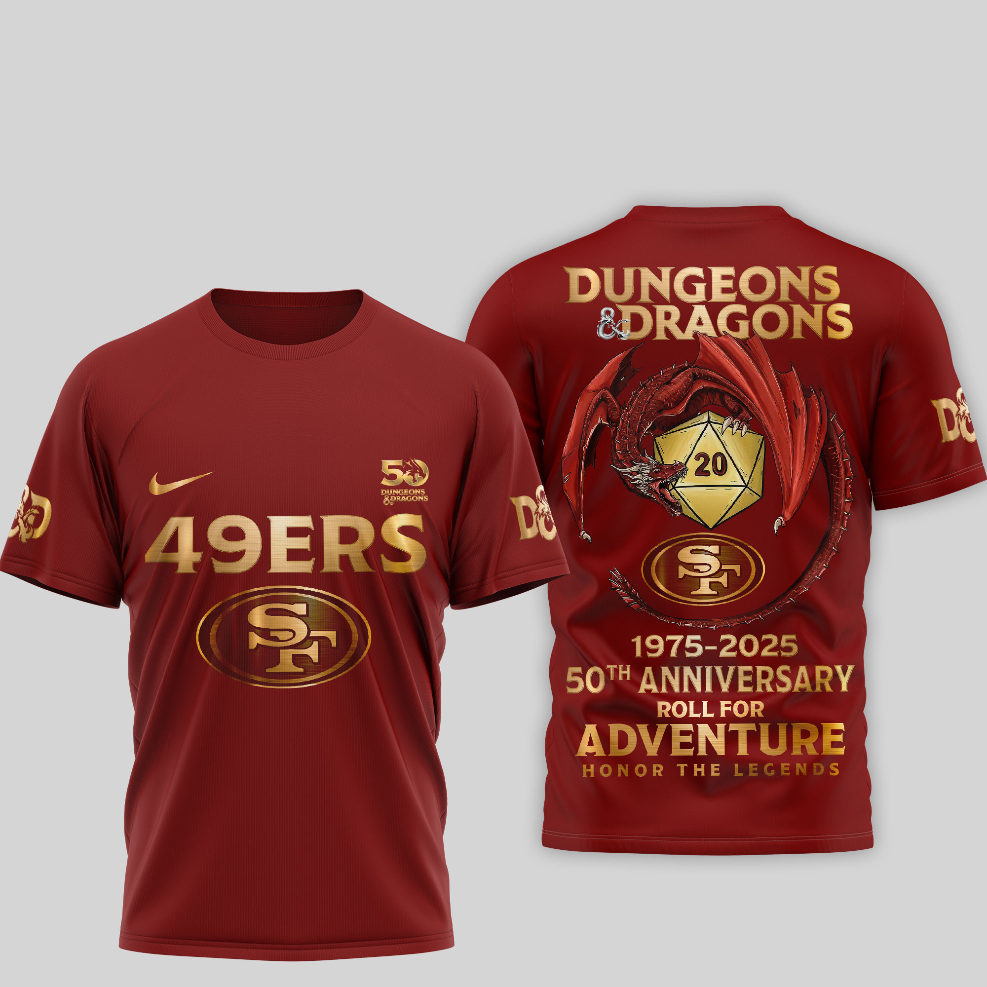 San Francisco 49ers | Premium NFL Dungeons And Dragons 50th Anniversary Shirt TD - Image 2