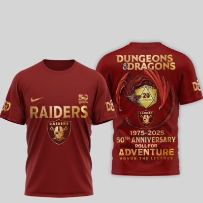 Alternative view of Las Vegas Raiders | Premium NFL Dungeons And Dragons 50th Anniversary Shirt TD