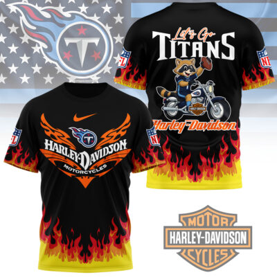 Tennessee Titans | Premium NFL Harley Davidson Firewave 3D Shirt NY