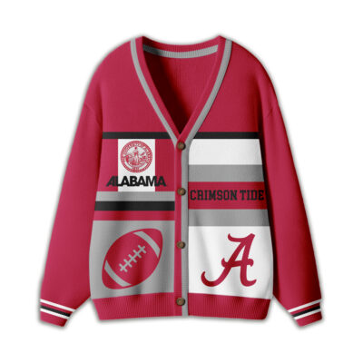 Alternative view of Alabama Crimson Tide | Premium NCAA Game Day Striped Knit Cardigan