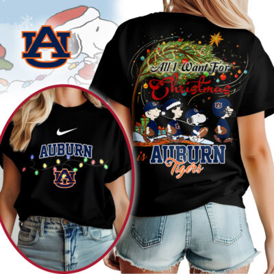 Alternative view of Auburn Tigers | Premium NCAA All I Want For Christmas Peanuts Shirt MM