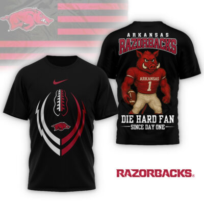 Alternative view of Arkansas Razorbacks | Premium NCAA Die Hard Fan Since Day One TD