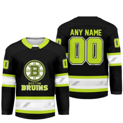 Alternative view of Boston Bruins | Premium NHL Hi-Vis Hockey Spirit Custom Name and Number Jersey