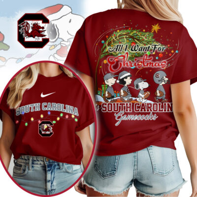 Alternative view of South Carolina Gamecocks | Premium NCAA All I Want For Christmas Peanuts Shirt MM